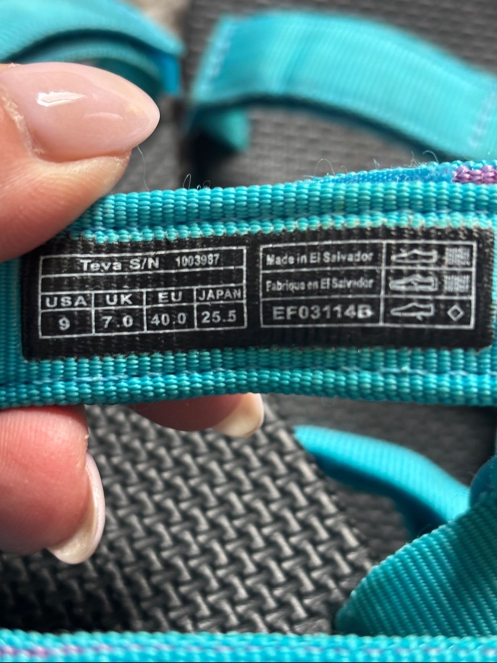 Teva Original Universal Turquoise Strappy Sandals - Picture 9 of 12